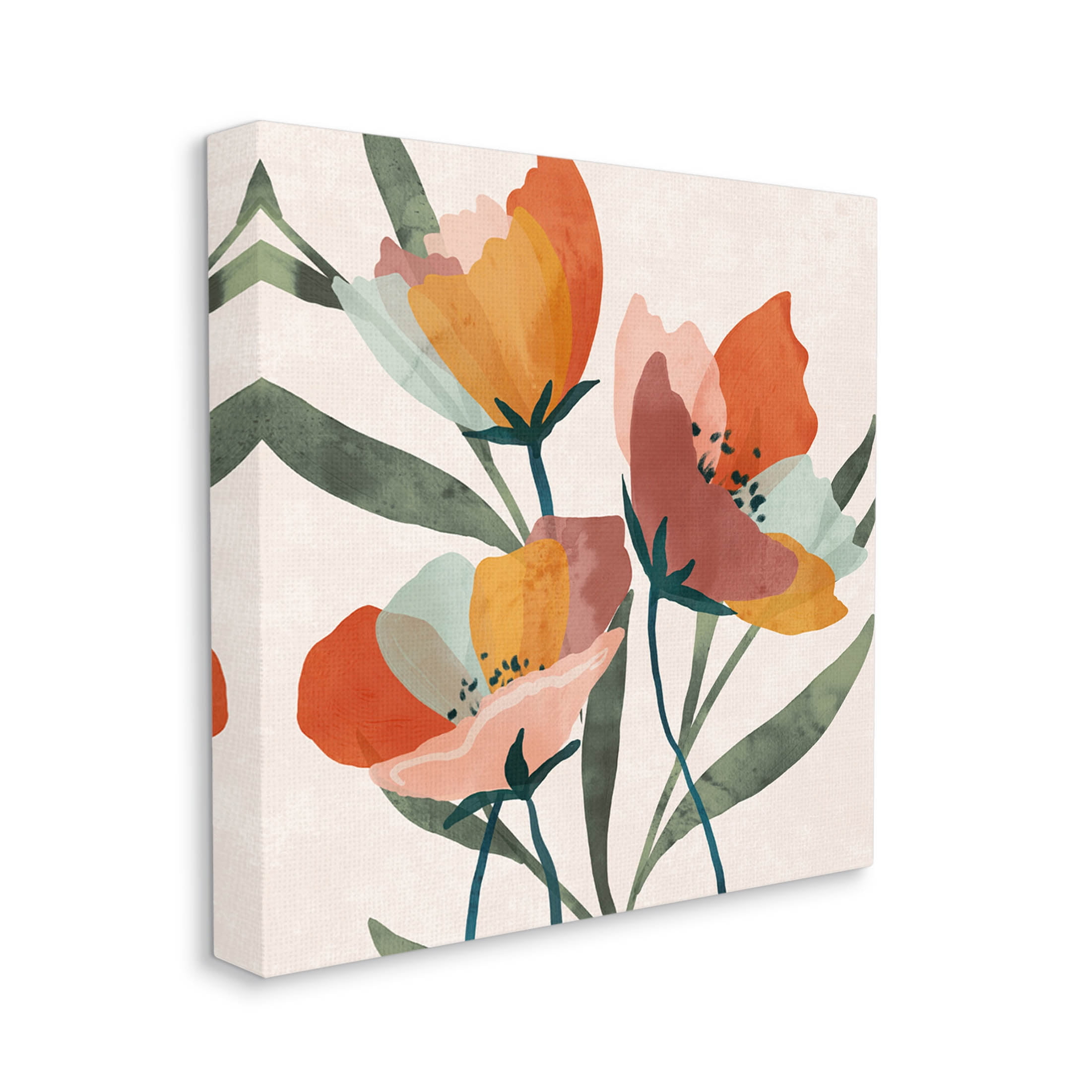 Stupell Industries Modern Blooming Flower Blossom Petals Graphic Art Gallery Wrapped Canvas Print Wall Art, Design by Nina Blue