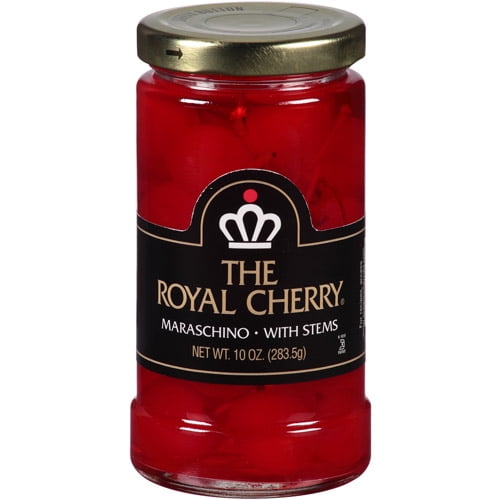 The Royal Cherry Maraschino Cherries with Stems, 10 oz, (Pack of 12