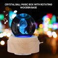 thumbnail image 2 of Ammoon Crystal Ball Music Box Rotating Luminous LED Light Box Wooden Base Rotating Windup Musicbox Night Light Room Decor Musical Gift Nice Present for Birthday Valentine's Day Christmas, 2 of 7