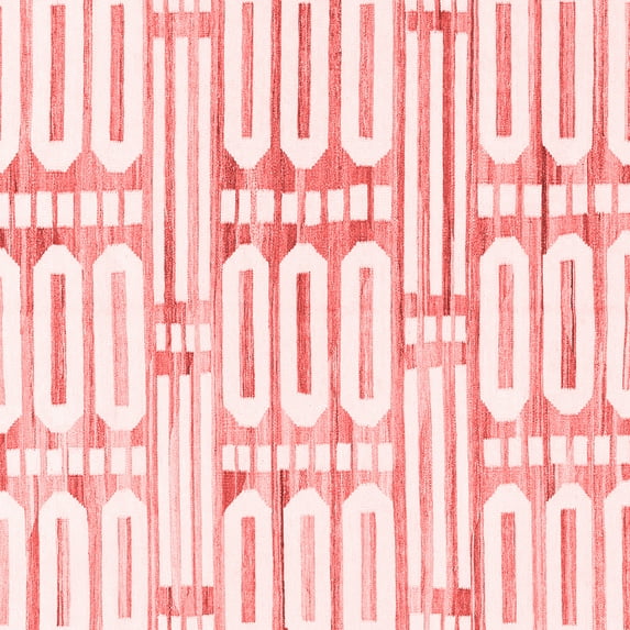 Ahgly Company Machine Washable Indoor Square Solid Red Modern Area Rugs, 5' Square