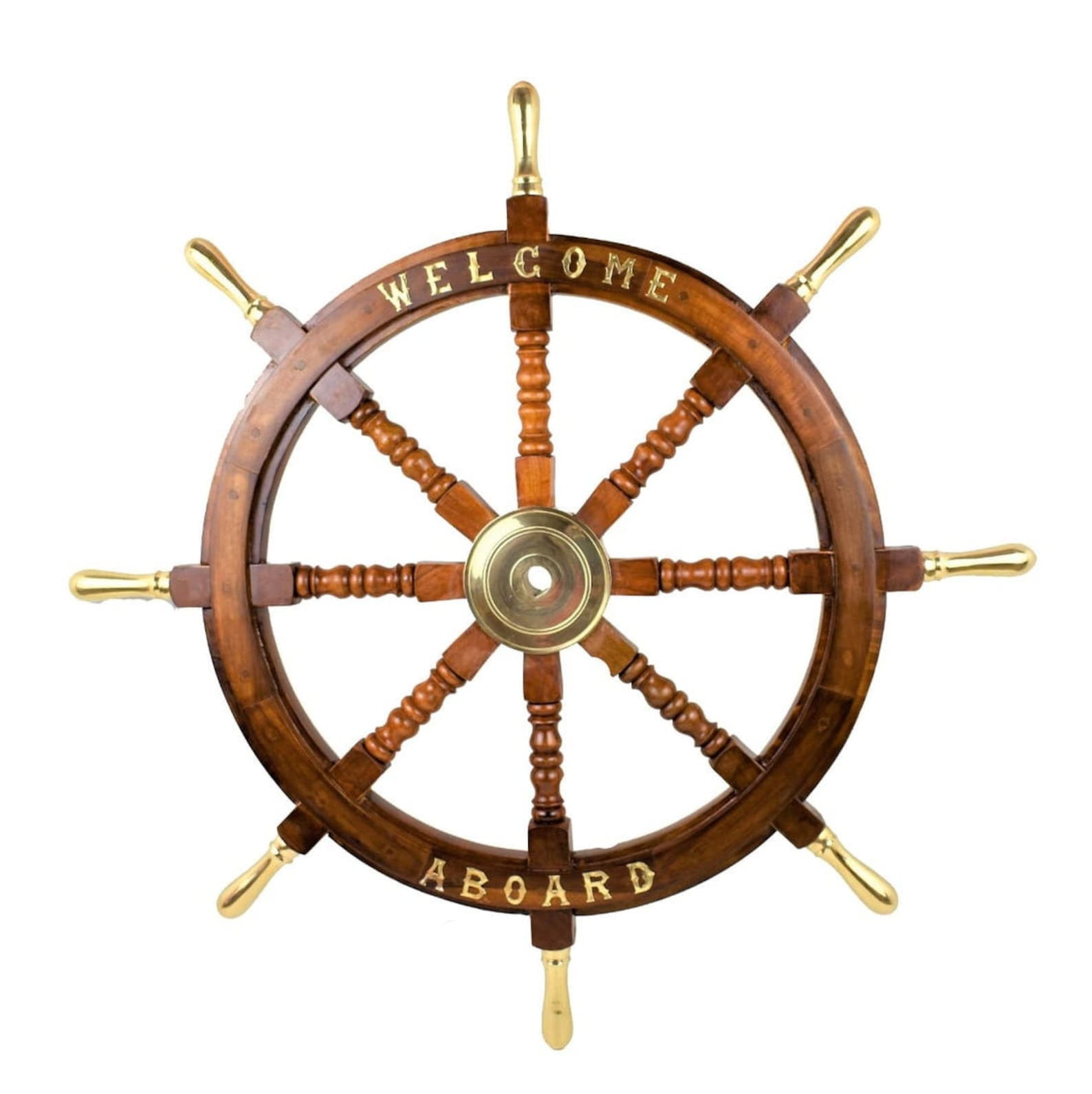 12" Wooden Steering Pirates Boat Ship Captain Nautical maritime Wheel Home Decor 