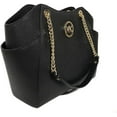 thumbnail image 3 of Michael Kors Jet Set Travel Large Top Zip Chain Tote Black Saffiano Leather, 3 of 7