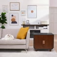 thumbnail image 4 of Teamson Pets Dyad Wooden Cat Litter Tray Box Washroom Puppy Toilet Mocha Walnut, 4 of 16