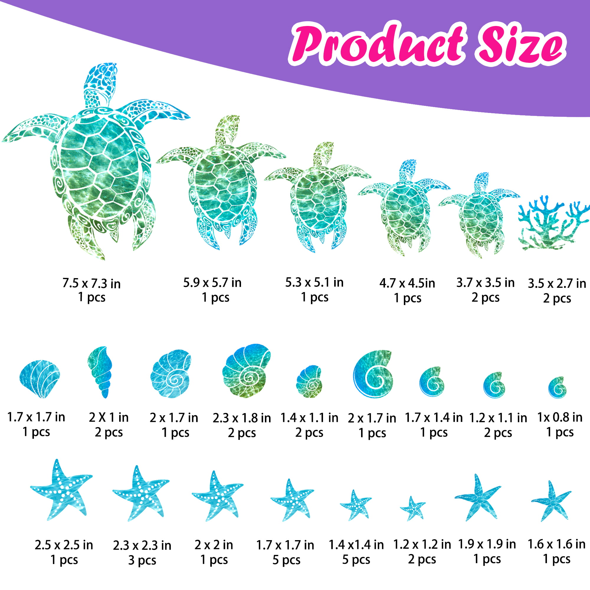 1pc Leaf & Turtle Shaped Blue Glow In The Dark Toilet Lid Decal