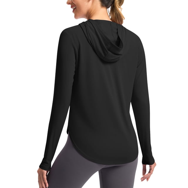 Chemise de Soleil UPF 50+ pour Femmes avec Capuche Manches Longues Protection UV Chemises Légères Randonnée Pêche pour Femmes