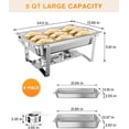 thumbnail image 4 of 8QT Chafing Dish Buffet Set 2 Pack,Rectangular Stainless Steel Food Warmer with Water Pan, Chafing Fuel Holder for Party Catering, 4 of 6