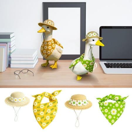 Uscallm 2Pcs Goose Door Pet Decor Easter Goose Porch Decoration Spring Summer Garden Decor Farmhouse Style Outdoor Pet Costume Festive Ornament