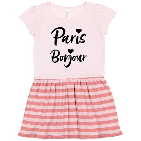 

Inktastic Paris Bonjour with Hearts Gift Toddler Girl Dress