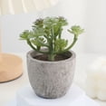 thumbnail image 6 of MMJ Artificial Potted Plants Faux Plants Small Plastic White Planter Tabletop Desk Home Office Decor 2.76x2.68x2.68in, 6 of 6