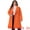 Orange, variant on Women's Plus Notched Lapel Double Breasted Long Coat Gray 3X