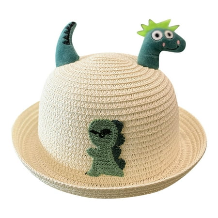 

ZRBYWB Children Hat Girls Boys Spring Autumn Outdoor Shade Cartoon Dinosaur Sunscreen Hat Fisherman Hat Baby Hat