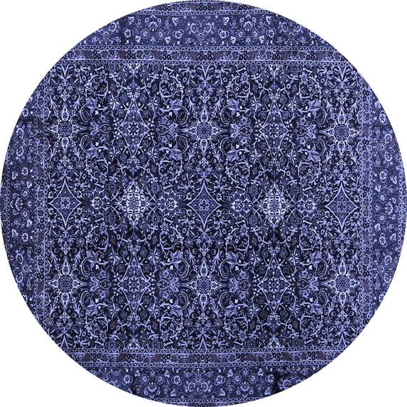 Ahgly Company Indoor Round Persian Blue Traditional Area Rugs, 5' Round