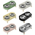 thumbnail image 6 of Pet Feeder Bowls, Stainless Steel Double Bowls for Water and Food Feeding with Non-Slip Base, for Puppy Medium Dogs Cats, Yellow, 6 of 6