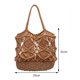 thumbnail image 3 of Bolsos de hombro de playa de verano Bolso de mano tejido para mujer ahuecado para viajes (caqui) Sywqhk Para Estrenar, 3 of 8