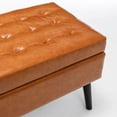 thumbnail image 5 of Beige Tufted Bedroom Bench / Can Be an Entryway Bench / Safety Hinge for Lid, 5 of 6