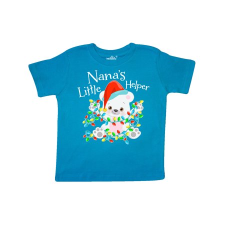 

Inktastic Nana s Little Helper Cute Polar Bear with Christmas Lights Gift Toddler Boy or Toddler Girl T-Shirt