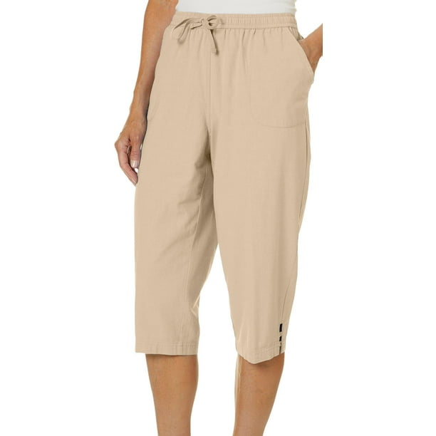womens petite pull on capris