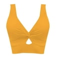 thumbnail image 5 of Baqcunre Plus Size Swimwear, Bikini Tops for Women Cropped Tankini Tops Beach Padded Knot Cut Out Adjustable Tank Swimwear Top Yellow XL, 5 of 5