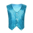 thumbnail image 3 of renvena Kids Boys Girls Sequins Vest Glittery Jacket Waistcost for Jazz Hip Hop Dance, 3 of 7