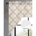 thumbnail image 2 of Beige Moroccan Swag Valances for Windows, Small Curtains Drapes, Morocco Geometric Quatrefoil Lattice Kitchen Window Curtains Over Sink Window Treatment Valance for Bedroom/Bathroom 56"x36", 2 of 5