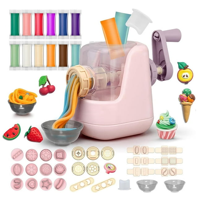 Diy Colourful Clay Pasta Machine Kid Pretend Play Simulation Hamburg Machine Set for Girl Toys Gift