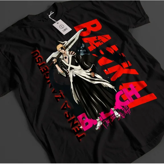 RARE Bleach Anime Shirt Ichigo Bankai T-Shirt Byakuya Tshirt Aizen Zaraki Unisex Tee