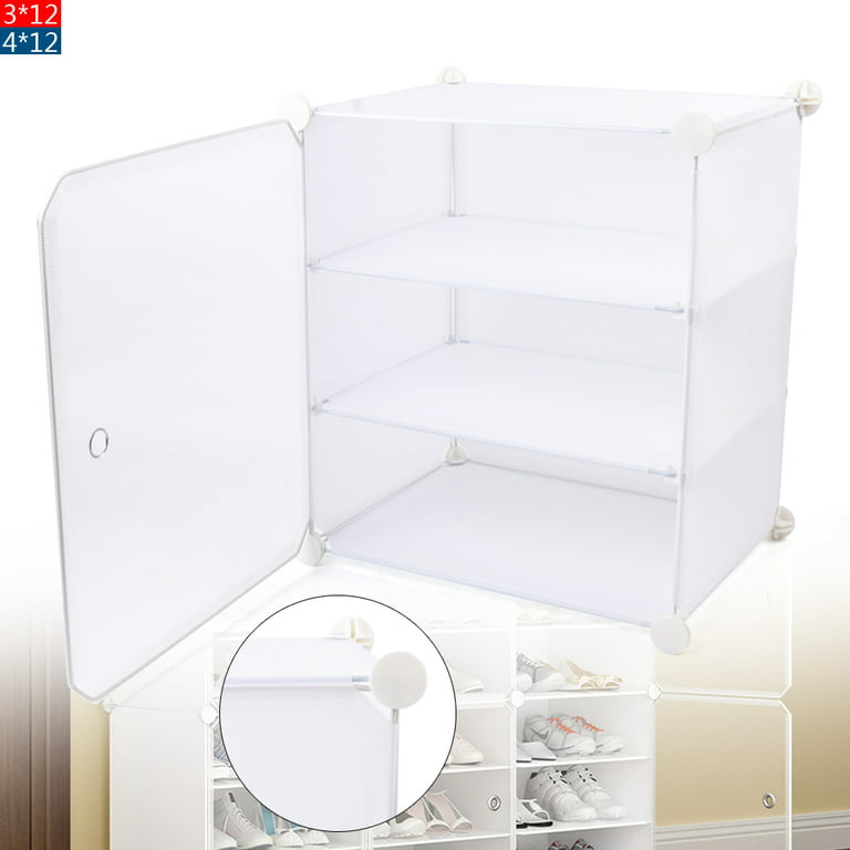  Portable Shoe Rack Organizer, Stackable 96 Pairs DIY Shoe  Storage Cabinets Stand,White Plastic Closet Shoe Organizer With Transparent  Cover,Dust-proof Shoe Rack Shelf Clear Foldable For Heels Boots : Home &  Kitchen
