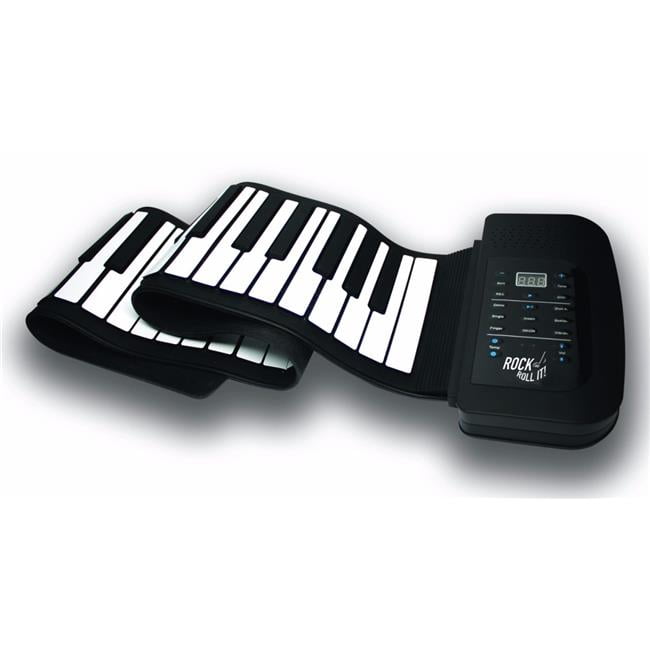Portable Black and White Roll-Up Silicone Piano Keyboard