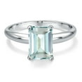 thumbnail image 3 of Gem Stone King PLAT-900 Platinum Sky Blue Simulated Aquamarine Engagement Ring for Women | 2.30 Cttw | Octagon 9X7MM | Gemstone March Birthstone | Size 9, 3 of 6