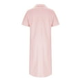 thumbnail image 5 of Ayolanni Pink Classy Dresses for Women V-Neck Knee-Length Solid Short Sleeve Shirt Dresses Cute Dresses for Teens 2x, 5 of 6