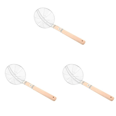 

Raindrops 3 PCS Fry Kitchen Gadgets Wooden Handle Thread Spoon Wonton Strainer
