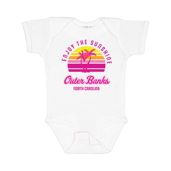 Inktastic Summer Enjoy the Sunshine Outer Banks North Carolina in Pink Boys or Girls Baby Bodysuit