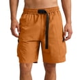 thumbnail image 2 of KIHOUT Men's Solid Quick-Dry Cargo Shorts - Nylon Spandex Blend, Buckle Belt Elastic Waist, Zipper Multi-Pocket for Outdoor, Sports and Casual Wear, 2 of 9