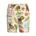 thumbnail image 4 of Gaeub Monkeys in the Jungle Printed Men's Short Pajama Pants, Lightweight Lounge & Sleep Bottoms Keep You Cool - 3X-Large, 4 of 9