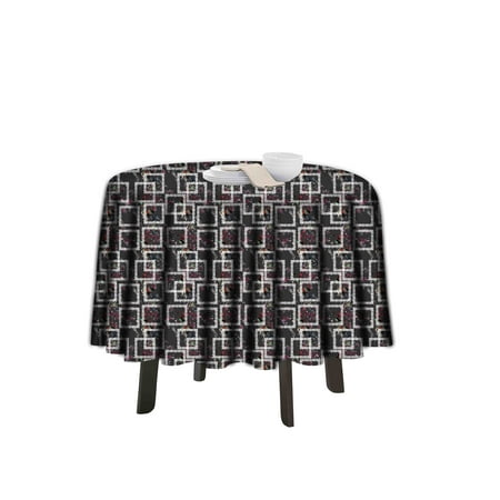 

eloria Geometric Printed Round Table Cloth Resistant Washable Decorative Table Cover for Dining Table