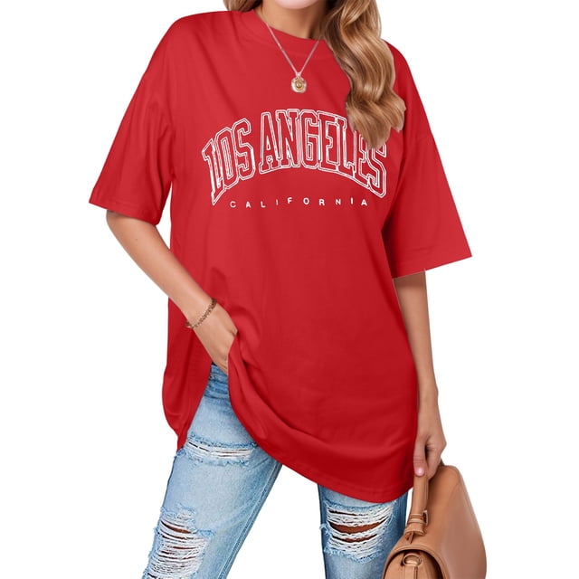 MKLEKYY Camisetas Para Mujer Camiseta De Manga Corta Con Cuello Redondo Y Estampado De Amor Para Mujer Talla S