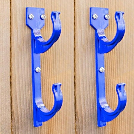 fashionhome 2pcs Plastic Pool Pole Hanger Set Skimmer Leaf Rakes Hook Holder Swimming Pool