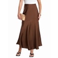 thumbnail image 3 of Womens Skirts Business Casual Clothes High Waisted Cocktail Party Wedding Guest Mermaid Maxi Skirt Brown S, 3 of 9