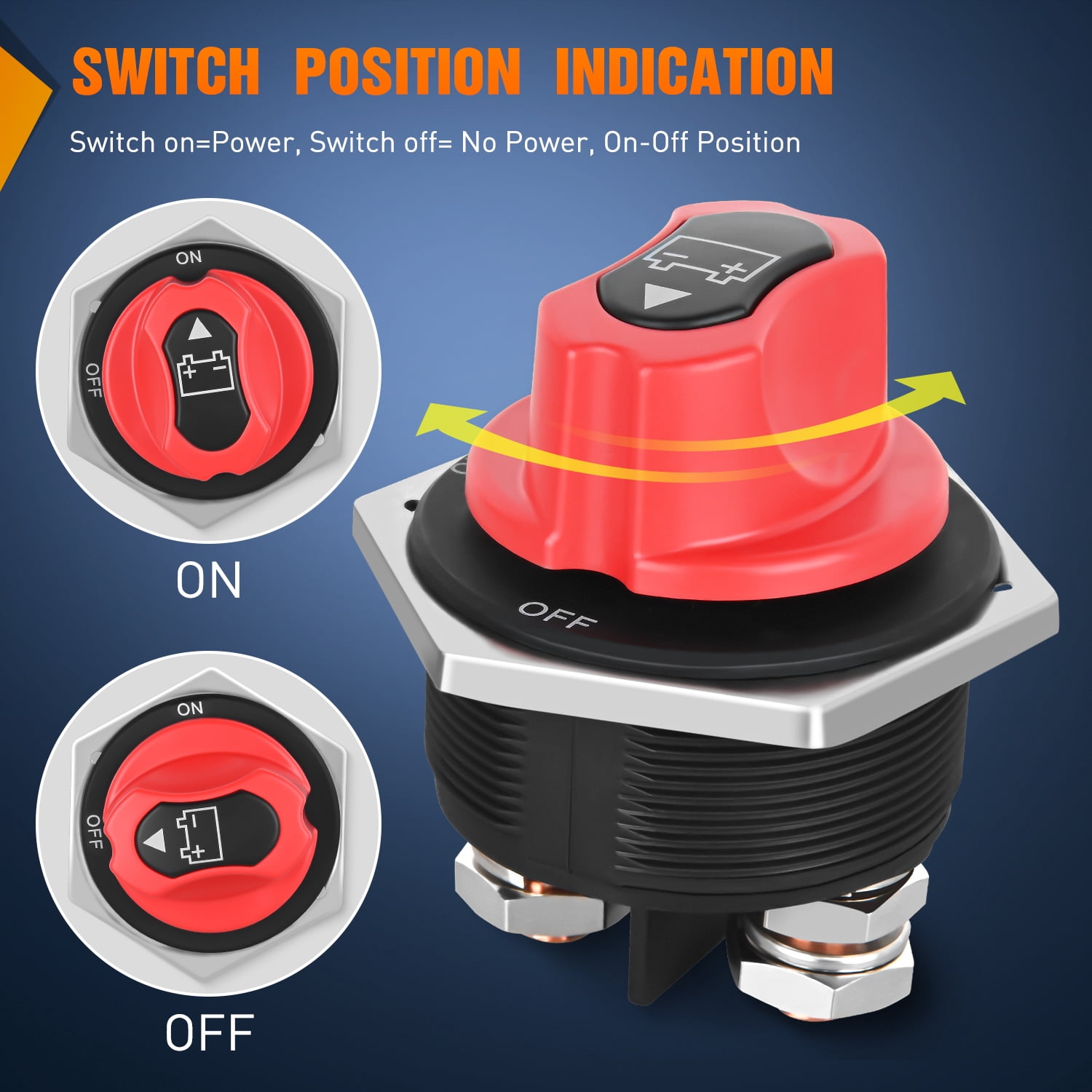 Nilight Battery Disconnect Switch 300A Master Disconnect Isolator