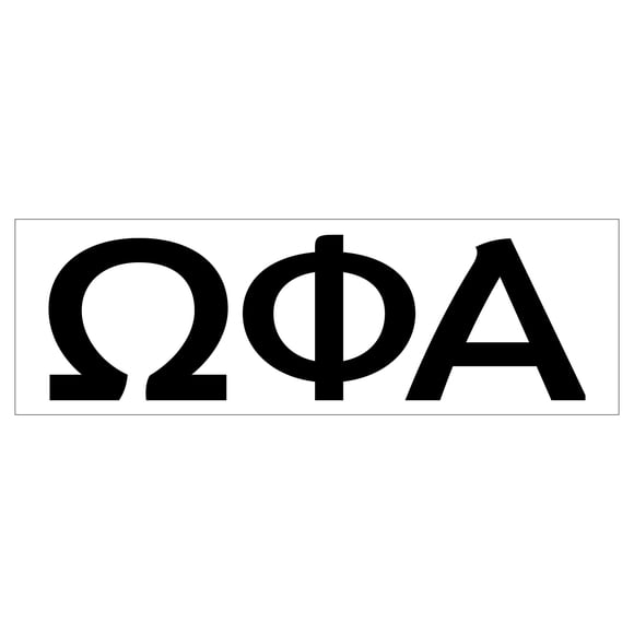 Pro-Graphx Omega Phi Alpha Autocollant Sororité Grecque, 2.5 Pouces de Hauteur, Noir