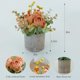 thumbnail image 2 of Kit de flores artificiales con maceta, combinación de rosas azules quemadas de seda falsa y vegetación, decoración en maceta de plantas pequeñas para oficinas, estanterías, dormitorios, salas de, 2 of 7