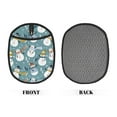 thumbnail image 2 of Pofeuu Snowflake Scarf Snowman Print Silicone Pot Mat Mitten With Hanging Loop Heat Resistant Oven Mitts Non-Slip Bbq Baking Smoking Potholders, 2 of 7