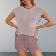 thumbnail image 2 of Camisa básica sencilla para mujer traje de vacaciones holgado de Color sólido con retazos y bolsillo superior, 2 of 9