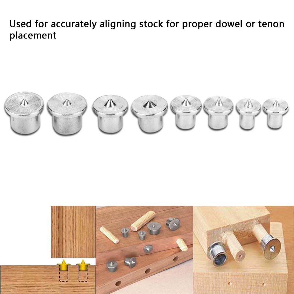 WALFRONT 8pcs Woodworking Dowel Centers Tenon Alignment Tool Points