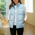 thumbnail image 2 of Puffer Vest Women Zip Up Stand Collar Sleeveless Puffer Vests Oversized Padded Gilet Jacket, 2 of 4