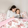 thumbnail image 4 of Homewish Cute Bow Tie 7 Pieces Bedding Comforter Set,Kawaii Daisy Country Flower Full Bedding Set,Pink Ribbon Bowknot Fitted Sheet Flat Sheet For Girls Teens,Super Cozy Room Decor Reversible, 4 of 8