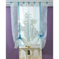 thumbnail image 4 of Cortina de puerta de tul para dormitorio de 140x140 cm, panel dividido de rayas rojas transparentes perfecl  Cortina de gasa de tul, 4 of 6