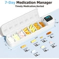 thumbnail image 2 of Smart Pill Organizer with Alarm, Bluetooth Daily Once a Day Pill Box 7 Day with APP, Weekly Travel Pill Case, Portable Pill Reminder for Medicines, Supplements and Vitamins(White), 2 of 7
