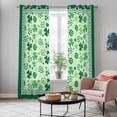 thumbnail image 5 of St. Patrick's Day Kitchen Curtains 96 Inch Length, Lucky Shamrock Clover Green Plant Grommet Top Bedroom Living Room Curtains, Light Filtering Cafe Curtain Drapes 2 Panels Set 104''x96'', 5 of 9