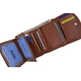 thumbnail image 3 of Women's Genuine Leather Compact Double ID Windows Credit Card Holder Wallet With Zippered Pocket by Moga (Tan), 3 of 6
